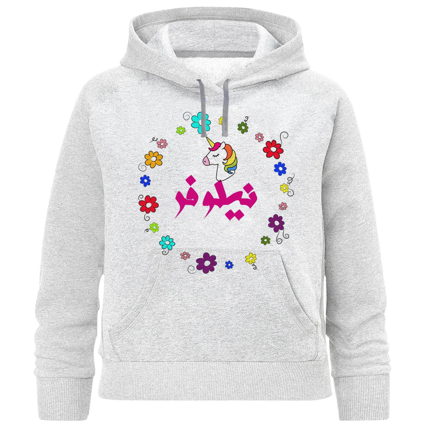 هودی دخترانه طرح نیلوفر کد F190