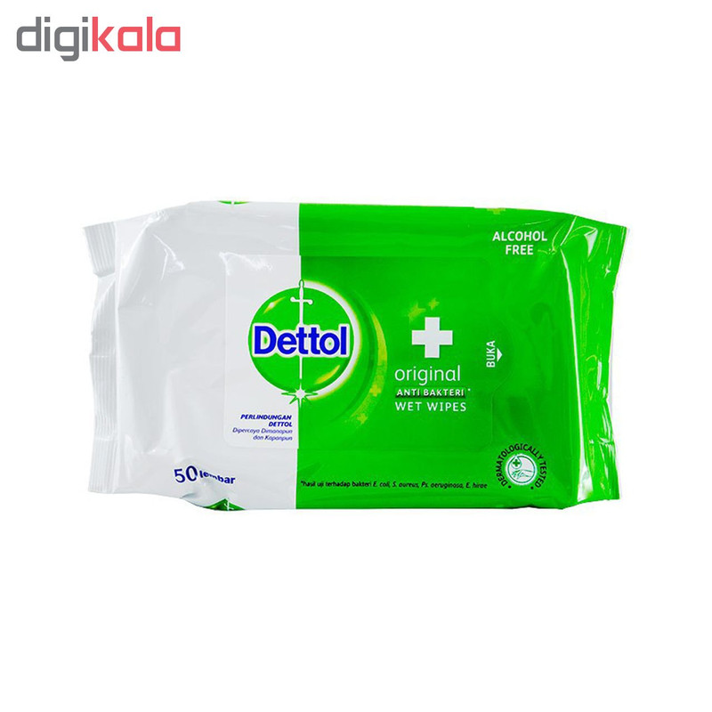 دستمال مرطوب دتول مدل no1 بسته 50 عددی