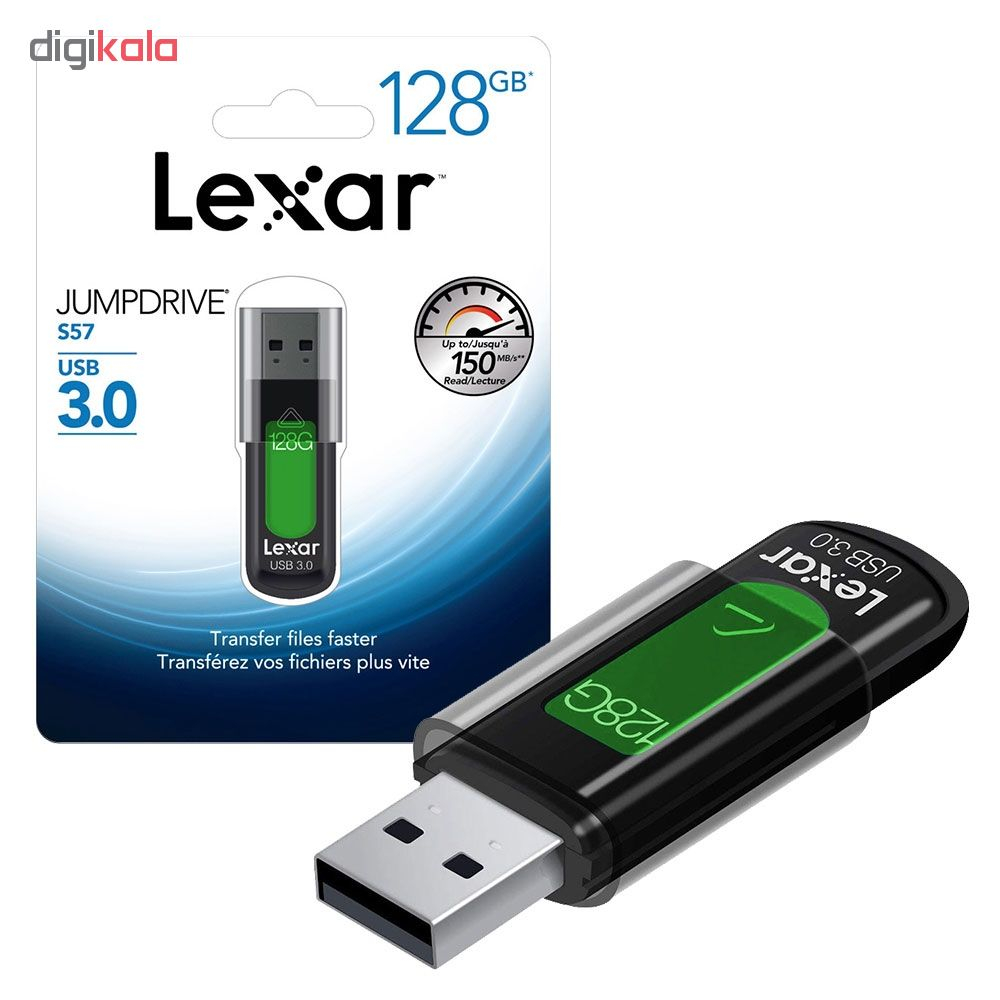 فلش مموری لکسار مدل JumpDrive S57 ظرفیت 128 گیگابایت