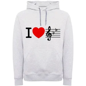 هودی زنانه طرح i love music کد F188