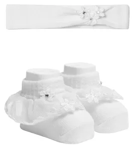 ست جوراب و هدبند نوزادی دخترانه کد 4023-1