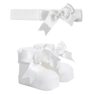 ست جوراب و هدبند نوزادی دخترانه کد 4085-3