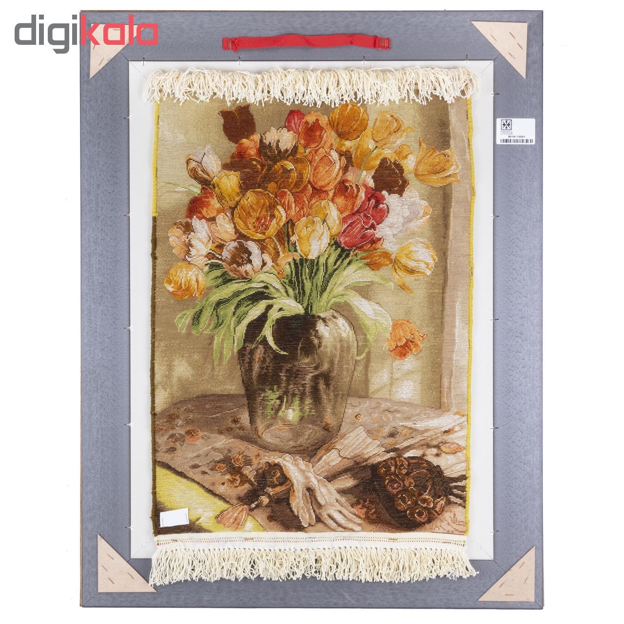  تابلو فرش دستباف سی پرشیا طرح گل های لاله در گلدان کد 9017