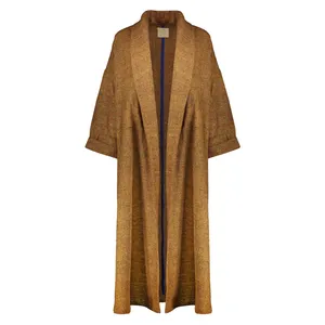 پالتو زنانه مهرنوش شاه حسینی کد k.a رنگ دارچینی 