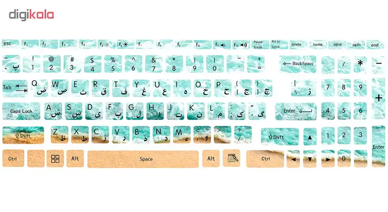 برچسب حروف فارسی کیبورد طرح ساحل کد ۰۱