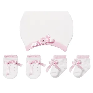 ست کلاه، دستکش و جوراب نوزادی دخترانه کد 3656-1