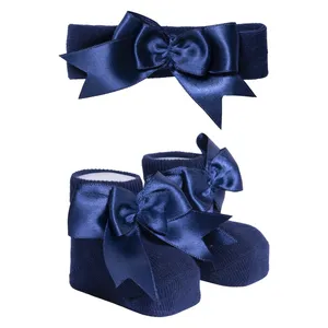 ست جوراب و هدبند نوزادی دخترانه کد 4043-1