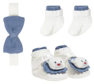 ست جوراب، پاپوش و هدبند نوزادی دخترانه کد 3762-3