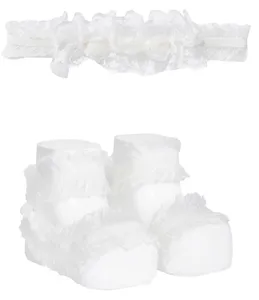 ست جوراب و هدبند نوزادی دخترانه کد 3607-3