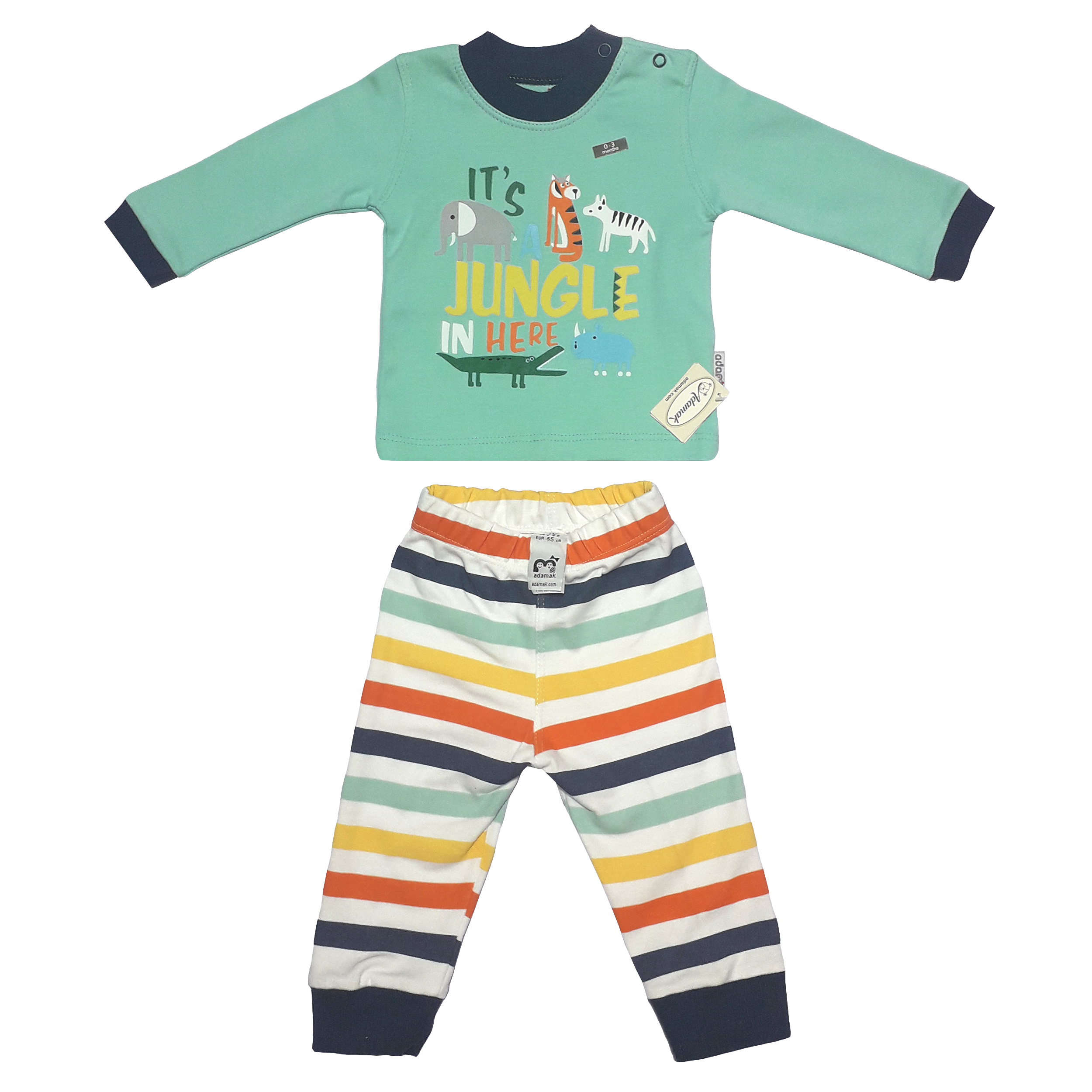 ست تی شرت و شلوار نوزادی پسرانه آدمک مدل 4035