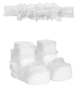 ست جوراب و هدبند نوزادی دخترانه کد 3607