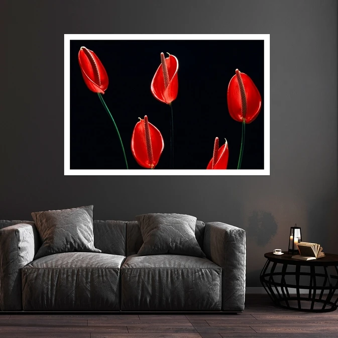 تابلو بکلیت طرح طبعت و گل گلایل مدل قاب شاسی W-s8511