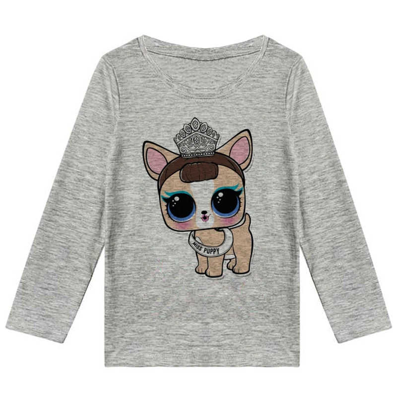 تیشرت آستین بلند  دخترانه طرح گربه پرنسس کد F04