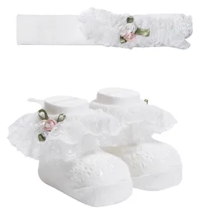 ست جوراب و هدبند نوزادی دخترانه کد 4001-1