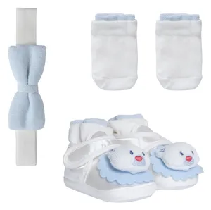 ست جوراب، پاپوش و هدبند نوزادی دخترانه کد 3762-1