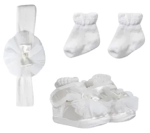ست جوراب، پاپوش و هدبند نوزادی دخترانه کد 4032