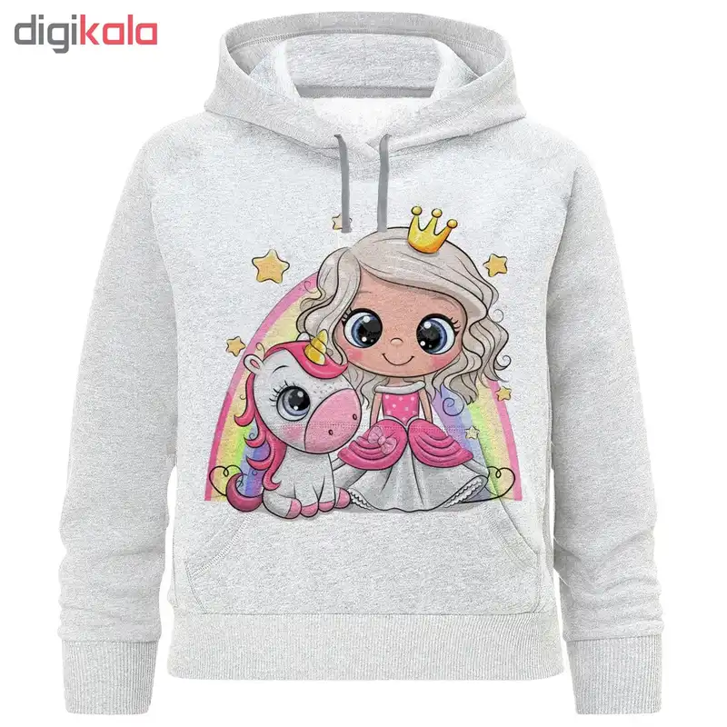 هودی دخترانه طرح تک شاخ کد F277