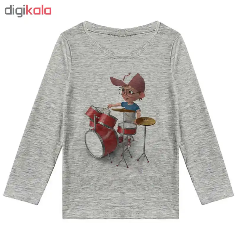 تیشرت آستین بلند پسرانه طرح درام کد F09