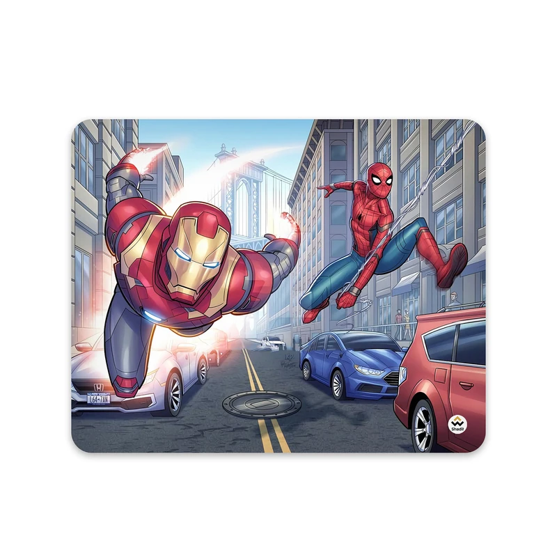 ماوس پد شادیت مدل Iron Man و Spider-Man کد555 سایز 24*19 سانتی متر