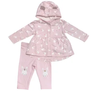 ست سویشرت و شلوار نوزادی دخترانه طرح خرگوش کد M150