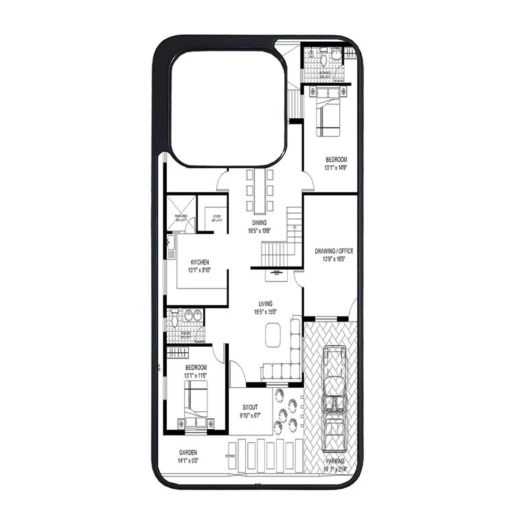کاور طرح نقشه ساختمان مناسب برای گوشی موبایل شیائومی redmi 12c