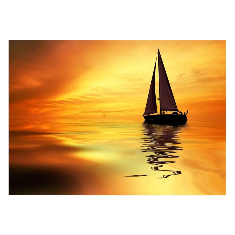 تابلو شاسی ونسونی طرح Lonely Boat سایز 70 × 50 سانتی متر