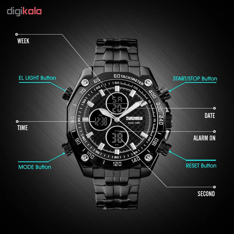 ساعت مچی عقربه ای مردانه اسکمی مدل 1302BLCBLC