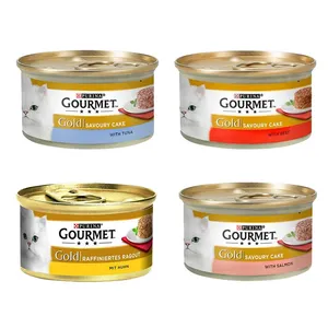 کنسرو غذای گربه بالغ گورمت مدل ۸ عددی طعم میکس وزن ۸۵ گرم