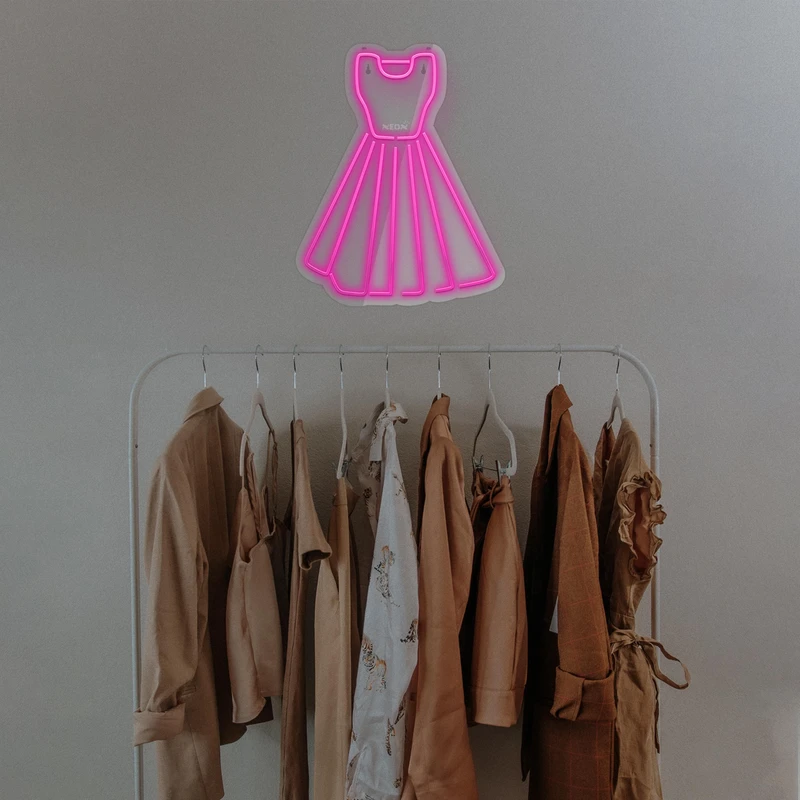 چراغ دیواری نئون دیزاین طرح Women-Clothes_PN