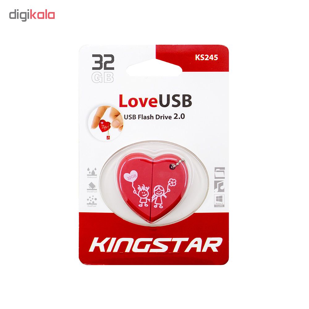 فلش مموری کینگ‌ استار مدل Love USB KS245 ظرفیت 32 گیگابایت