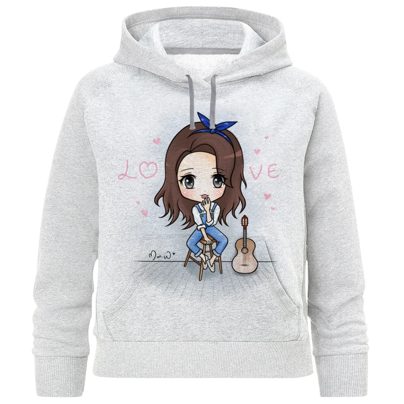 هودی دخترانه طرح دختر و گیتار کد F294