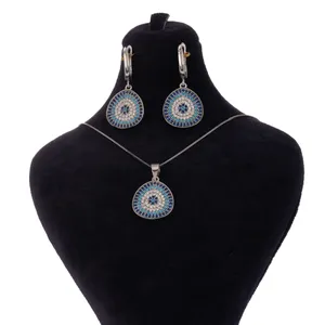 نیم ست نقره زنانه طرح چشم نظر کد 2181