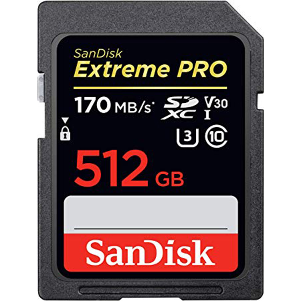 کارت حافظه SDXC سن دیسک مدل Extreme Pro V30 کلاس 10 استاندارد UHS-I U3 سرعت 170mbps ظرفیت 512 گیگابایت
