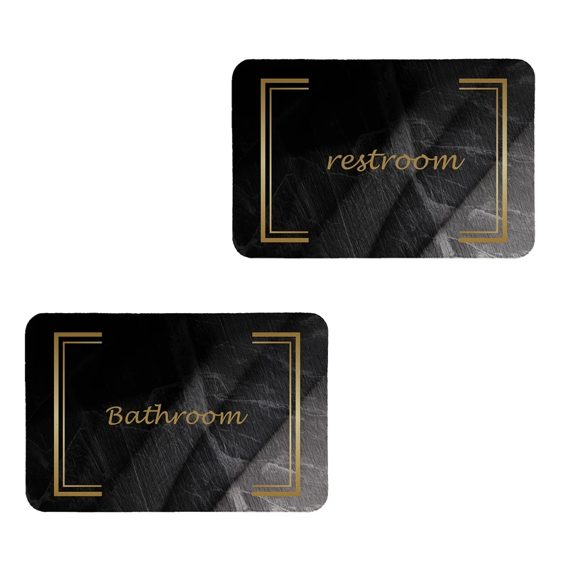   پادری طرح  Restroom & Bathroom کد 8743 سایز 80x50 سانتی متر مجموعه دو عددی