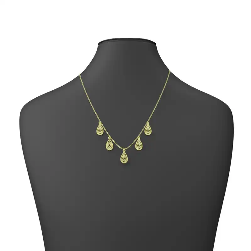 گردنبند طلا 18 عیار زنانه مدوپد مدل اشک کد RNA10742