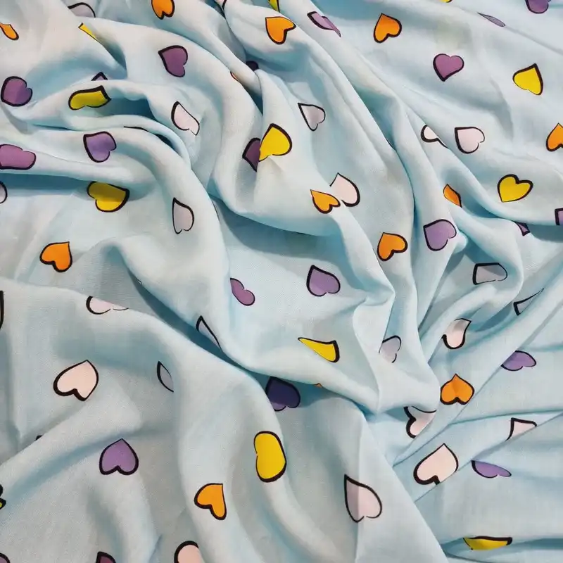 پارچه لباس مدل کودری نخی طرح قلب عروسکی