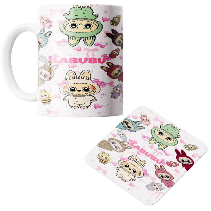 ماگ پاد آفرین مدل لبوبو کد z127 به همراه زیر لیوانی