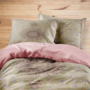 سرویس روتختی مدوپد طرح فرش قم لچک و ترنج مدل C-Ghom021 یک نفره 4 تکه