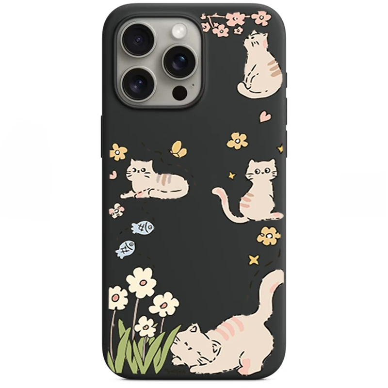 کاور طرح گل و گربه مناسب برای گوشی موبایل اپل iPhone 12 Pro