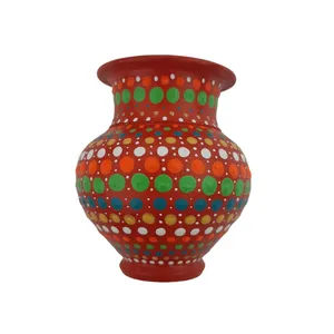 گلدان سفالی مدل نقطه کوب کد f0011