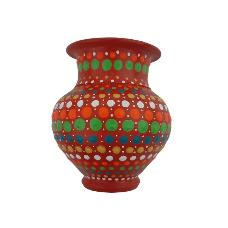 گلدان سفالی مدل نقطه کوب کد f0011