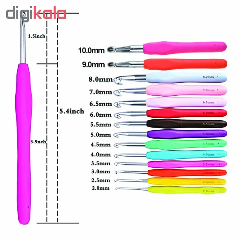 قلاب بافتنی مدل Ge07 مجموعه 7 عددی