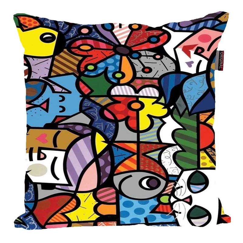 کوسن پاد آفرین مدل فانتزی طرح نقاشی رنگی کد p54