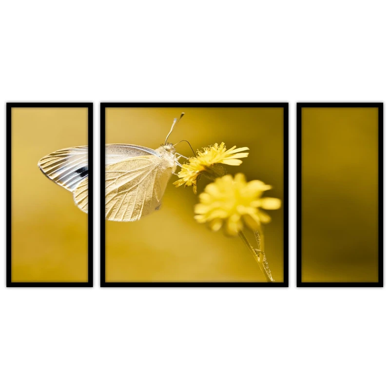 تابلو بکلیت طرح دکوراتیو گل و طبیعت مدل B-bu3693 مجموعه 3 عددی