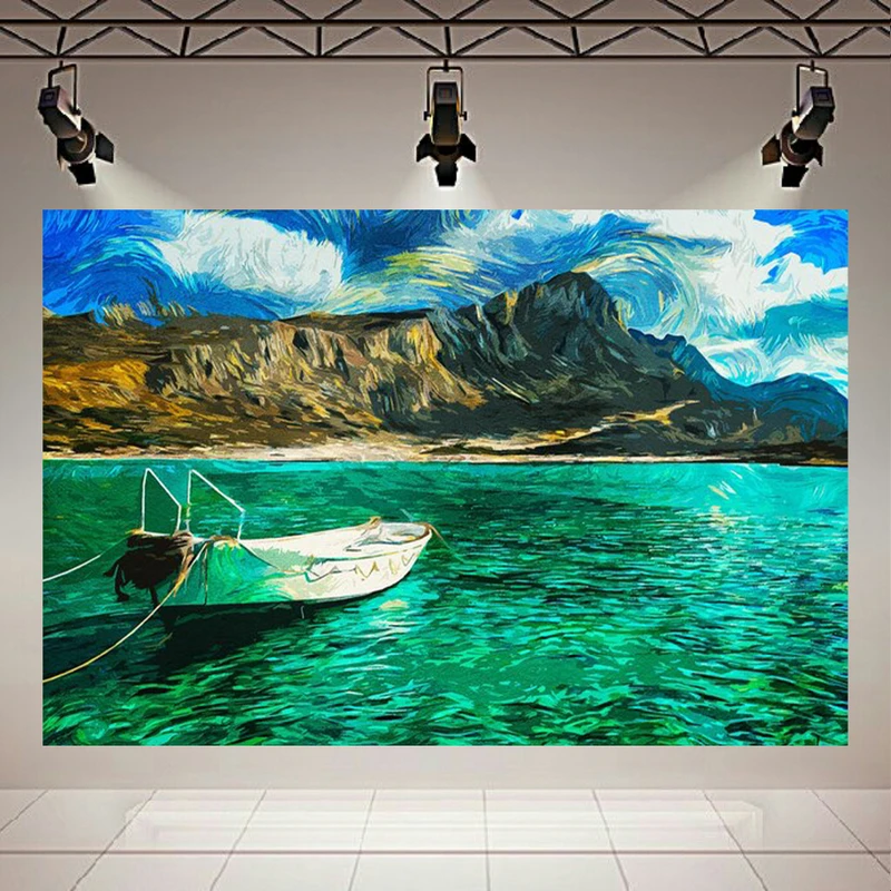 استیکر طرح قایق مدل سکوت دریاچه کد PD130704