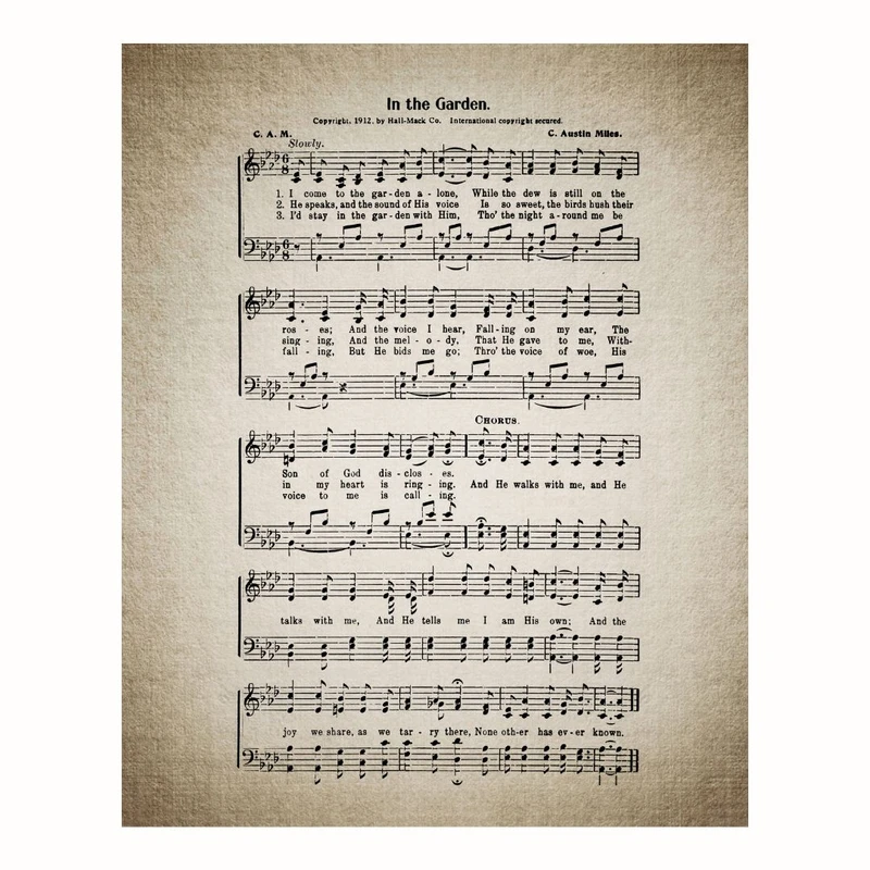 پوستر طرح نت موسیقی مدل در باغ  In The Garden