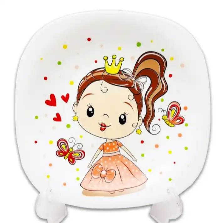 سرویس غذا خوری 5 تکه کودک پارس اپال طرح دختر پروانه کد 77