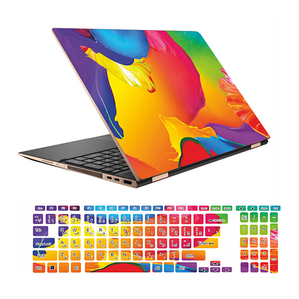 استیکر لپ تاپ طرح colors کد 05 مناسب برای لپ تاپ 15.6 اینچ به همراه بر چسب حروف فارسی کیبورد
