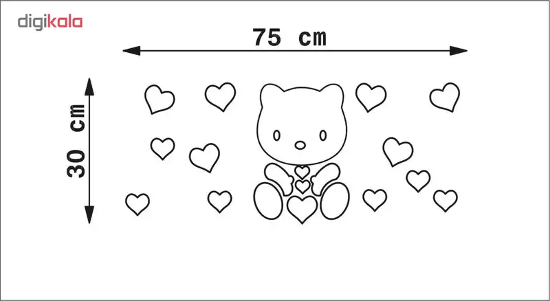 آیینه پلکسی پرشین استیکر طرح کیتی