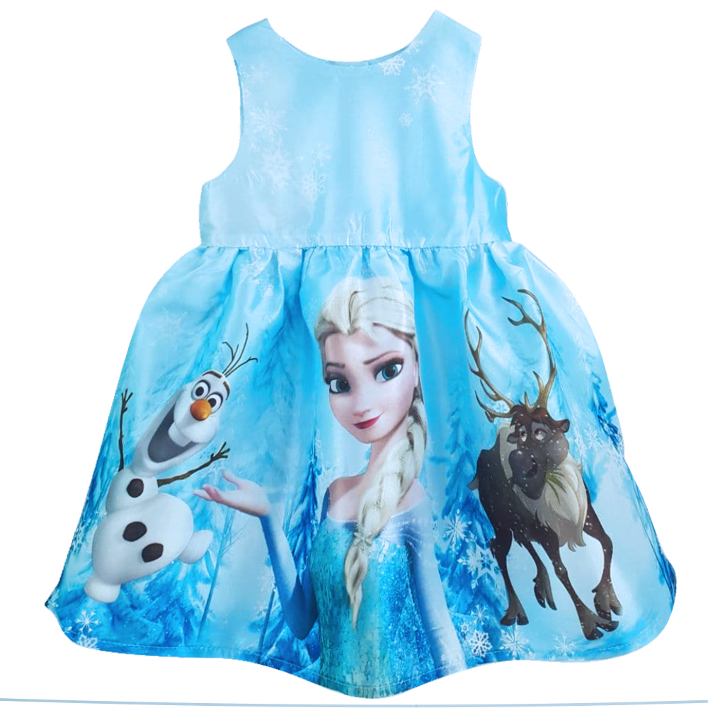 پیراهن دخترانه اچ اند ام طرح فروزن مدل 0342314